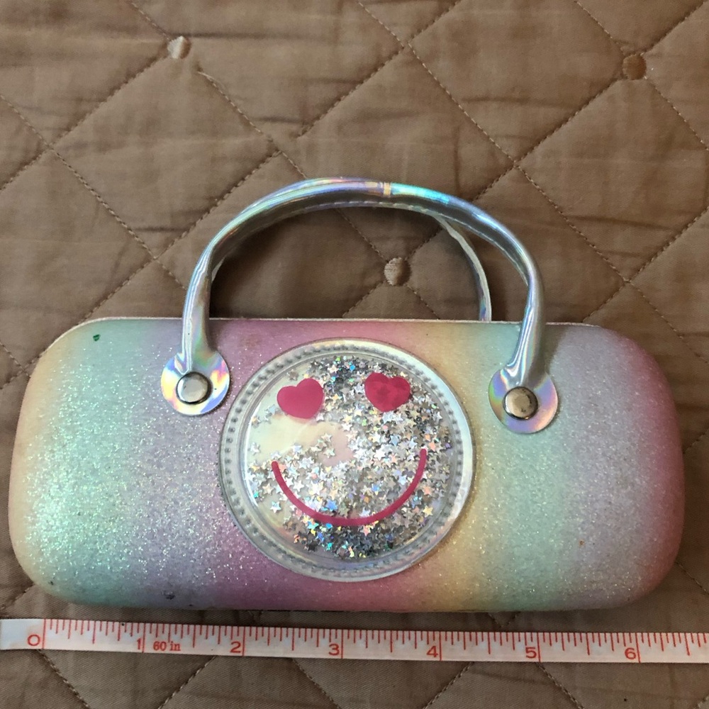 Smiley Face Glass Case  / Kids purse Pink (CLO403)